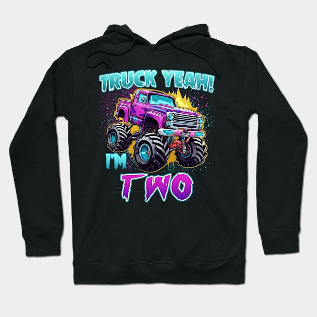 Truck yeah Birthday Tee Two year old Girl Tee Monster Truck Birthday Country Birthday Kids Hoodie by ttao4164